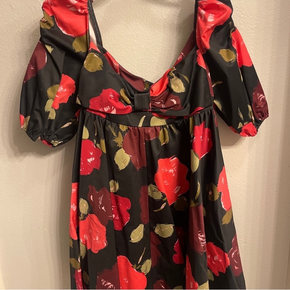 Kate Spade Black and Red Floral Mini Dress - Picture 6 of 6